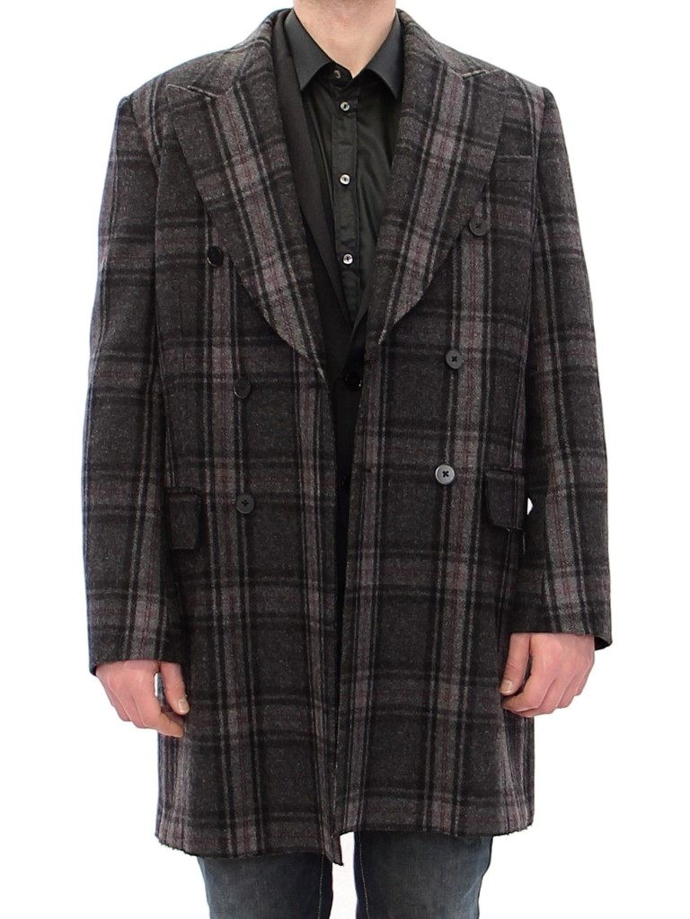 Dolce & Gabbana Gray Double Breasted Coat Jacket - Image 2