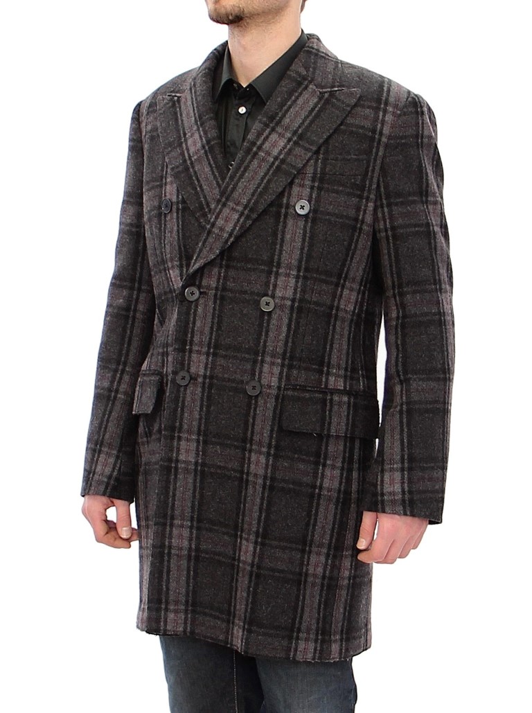 Dolce & Gabbana Gray Double Breasted Coat Jacket - Image 4