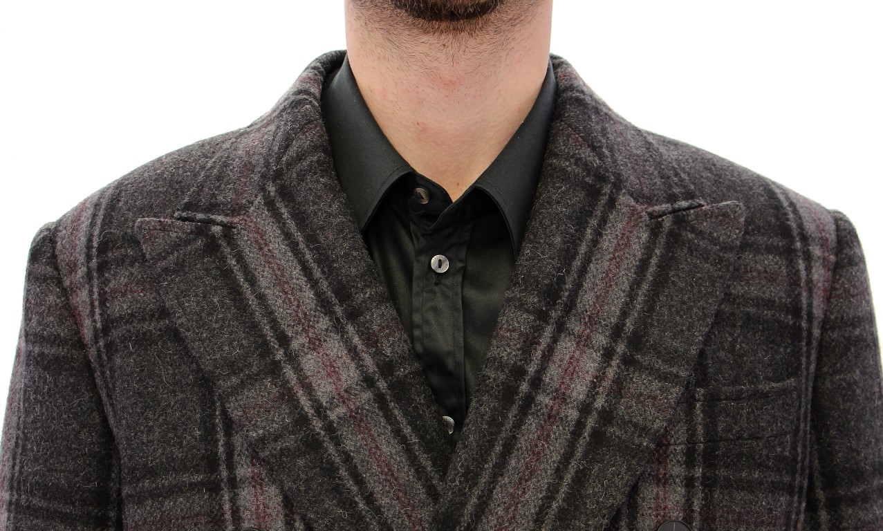 Dolce & Gabbana Gray Double Breasted Coat Jacket - Image 6