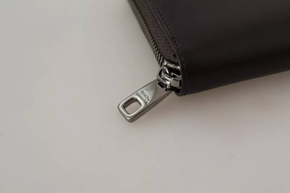 Dolce & Gabbana Brown Exotic Leather Zip Around Continental Clutch Wallet - Image 8
