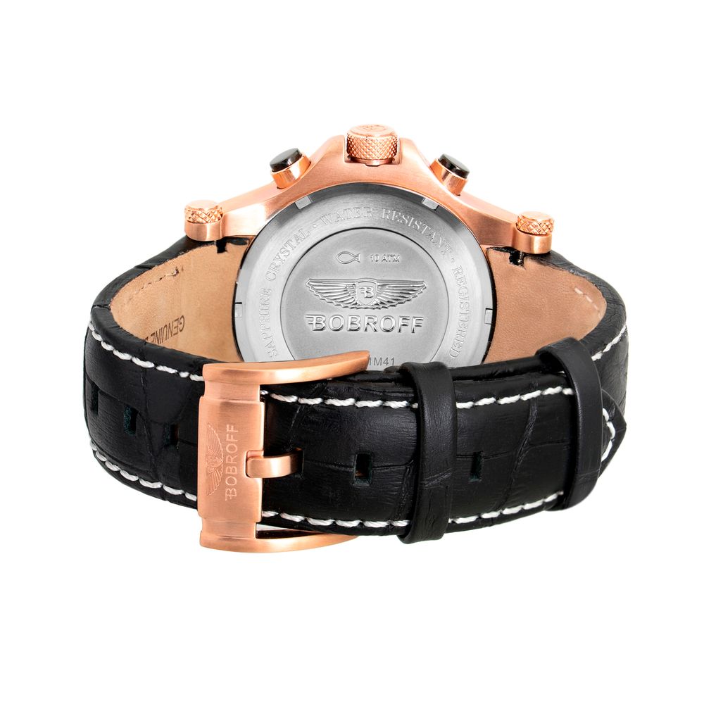 Bobroff Black Leather Dress Watch - Image 2
