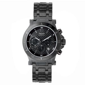 Bobroff Black Stainless Steel Dress Watch