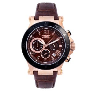 Bobroff Brown Leather Dress Watch