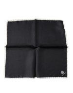 Dolce & Gabbana Black Crown Logo Square Handkerchief Scarf