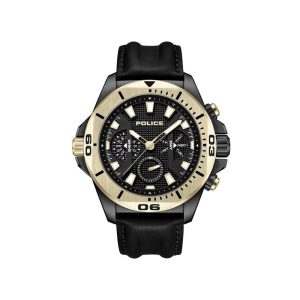 Police Black Artificial Leather Dress Watch