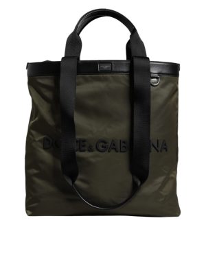 Dolce & Gabbana Military Green Nylon Shoulder Strap Tote Bag