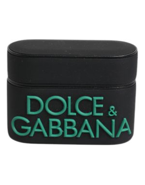 Dolce & Gabbana Black Orange Silicone Embossed Logo Airpods Case