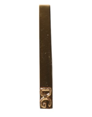 Dolce & Gabbana Gold Tone Brass Logo Branded Tie Clip Bar