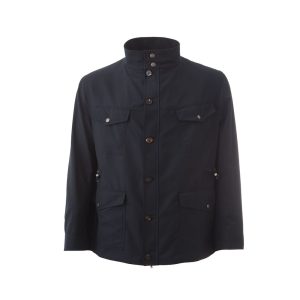 Lardini Blue Wool Coat