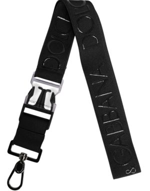 Dolce & Gabbana Black Stretch Polyester Rubberised DG Logo Keychain