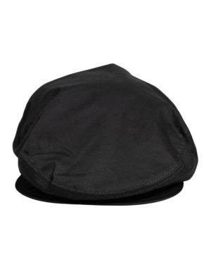 Dolce & Gabbana Black Cotton Newsboy Capello Cabbie Hat