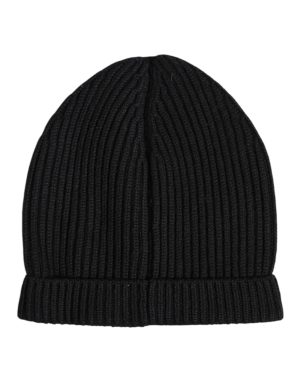 Dolce & Gabbana Black Cashmere Knitted Winter Beanie Hat