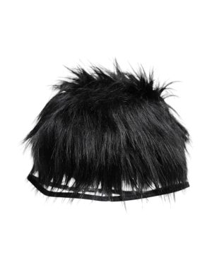 Dolce & Gabbana Black Faux Fur Bucket Hat