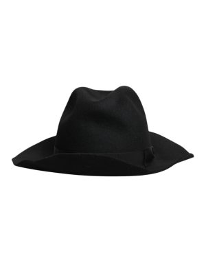 Dolce & Gabbana Black Wide Brim Trilby Fedora Hat