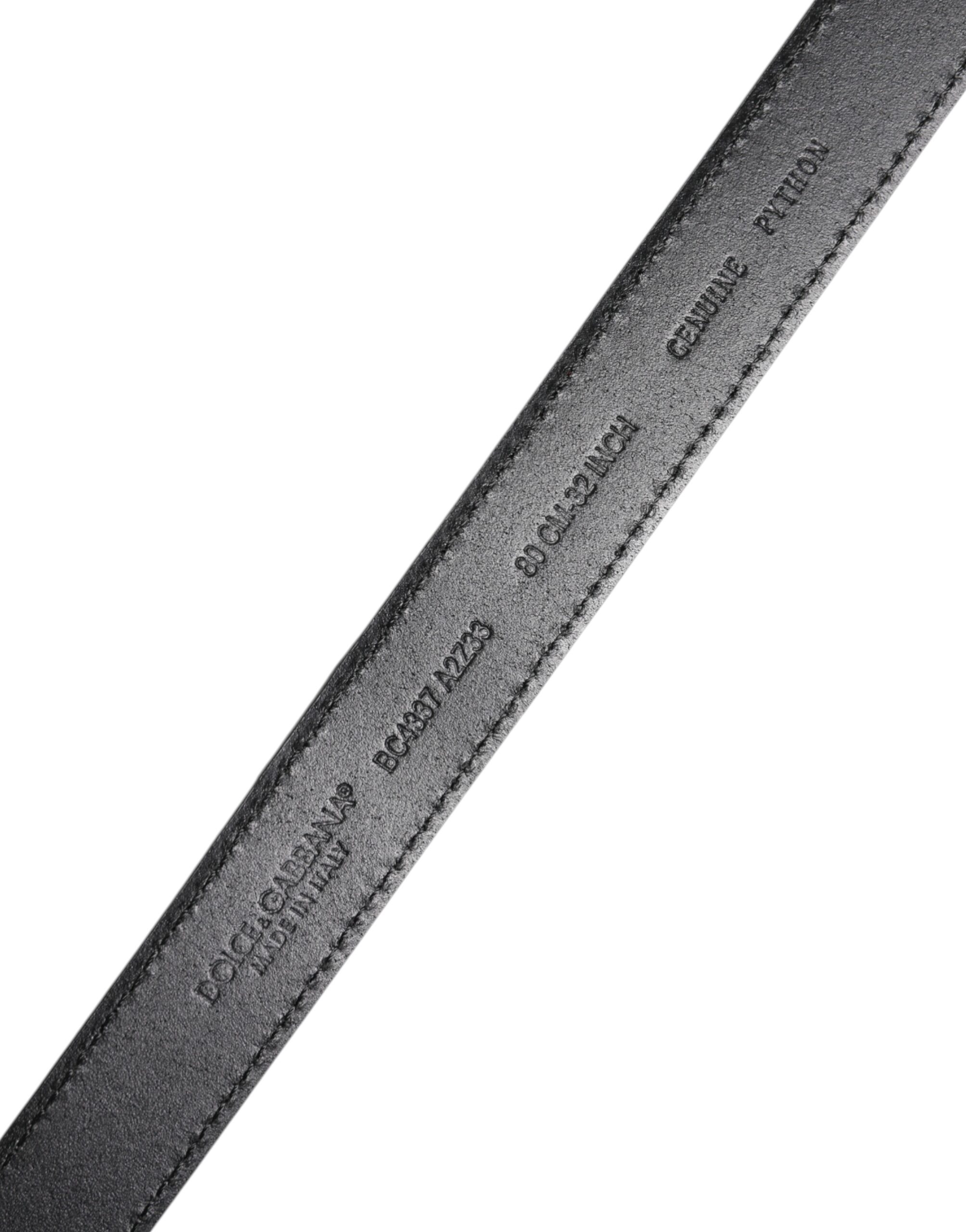 Dolce & Gabbana Red Exotic Leather Brass Metal Buckle Belt - Image 5