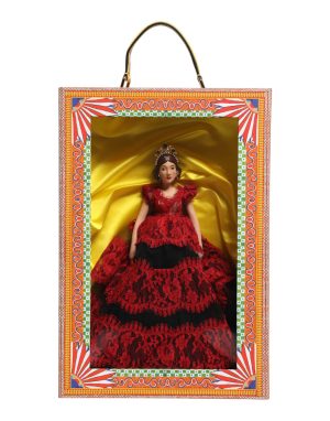 Dolce & Gabbana Red Dress Ceramic Porcelain Fashion Box Leather Sicily Dolls