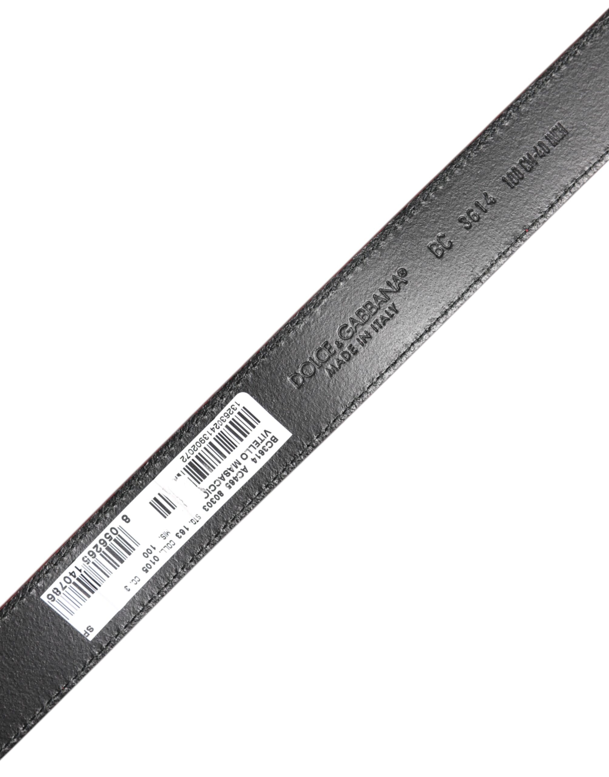 Dolce & Gabbana Red Leather Silver Tone Metal Buckle Belt - Image 5