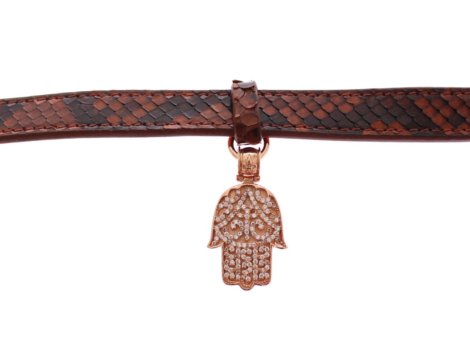 Nialaya CZ Hamsa Eye 18K Gold 925 Silver Bracelet - Image 5