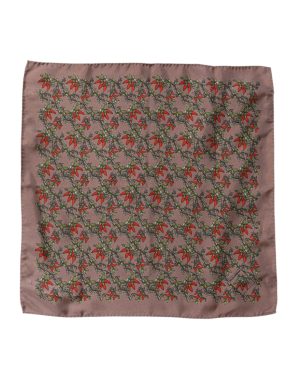 Dolce & Gabbana Brown Chilis Silk Square Men Foulard Scarf