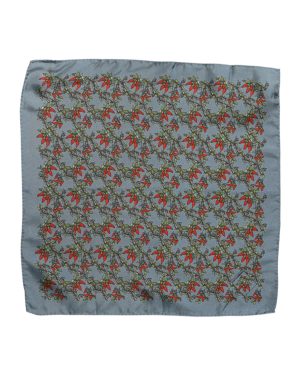 Dolce & Gabbana Gray Chilis Silk Square Men Foulard Scarf