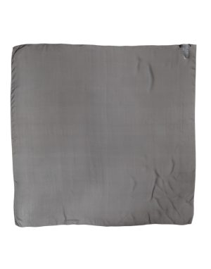 Dolce & Gabbana Gray Black Silk Square Women Foulard Scarf