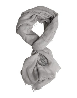 Dolce & Gabbana Gray DG Crown Neck Warmer Wrap Shawl Scarf