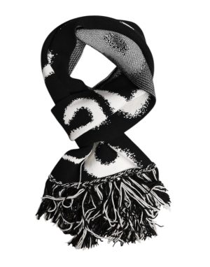Dolce & Gabbana Black Logo Neck Warmer Wrap Men Shawl Scarf