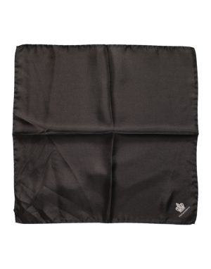 Dolce & Gabbana Brown DG Crown Silk Square Men Foulard Scarf