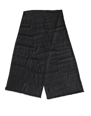 Dolce & Gabbana Dark Gray Cashmere Fringes Neck Warmer Scarf