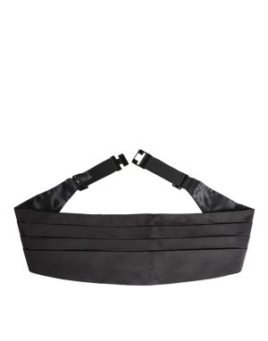 Dolce & Gabbana Black Men 100% Silk Belt Wide Waist Cummerbund