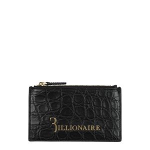 Billionaire Italian Couture Black Crocodile Cardholder