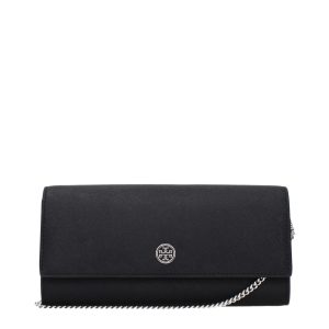 Tory Burch Black Leather Clutch Bag