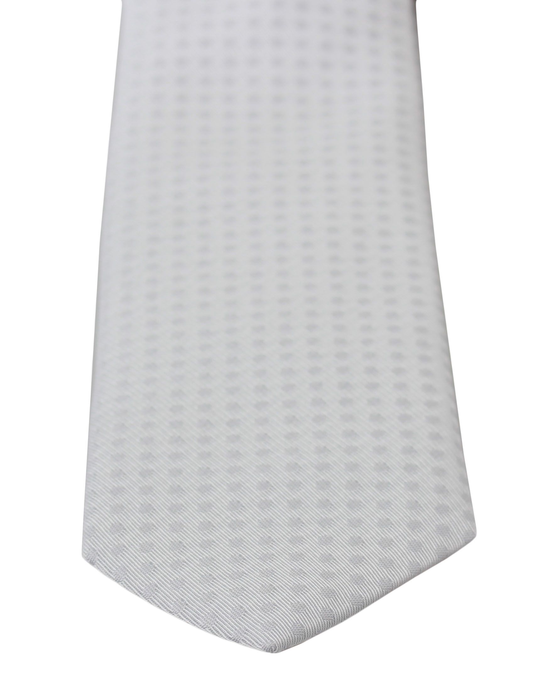 Dolce & Gabbana White Patterned Classic Mens Slim Necktie Tie - Image 2