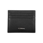 La Martina Black Leather Men Wallet Holder