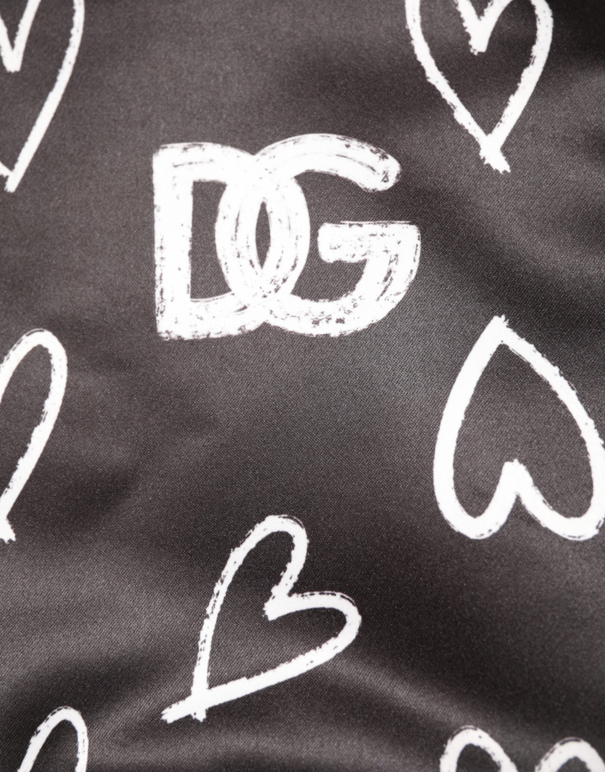 Dolce & Gabbana Black Polyester Heart Print Bomber Jacket - Image 6