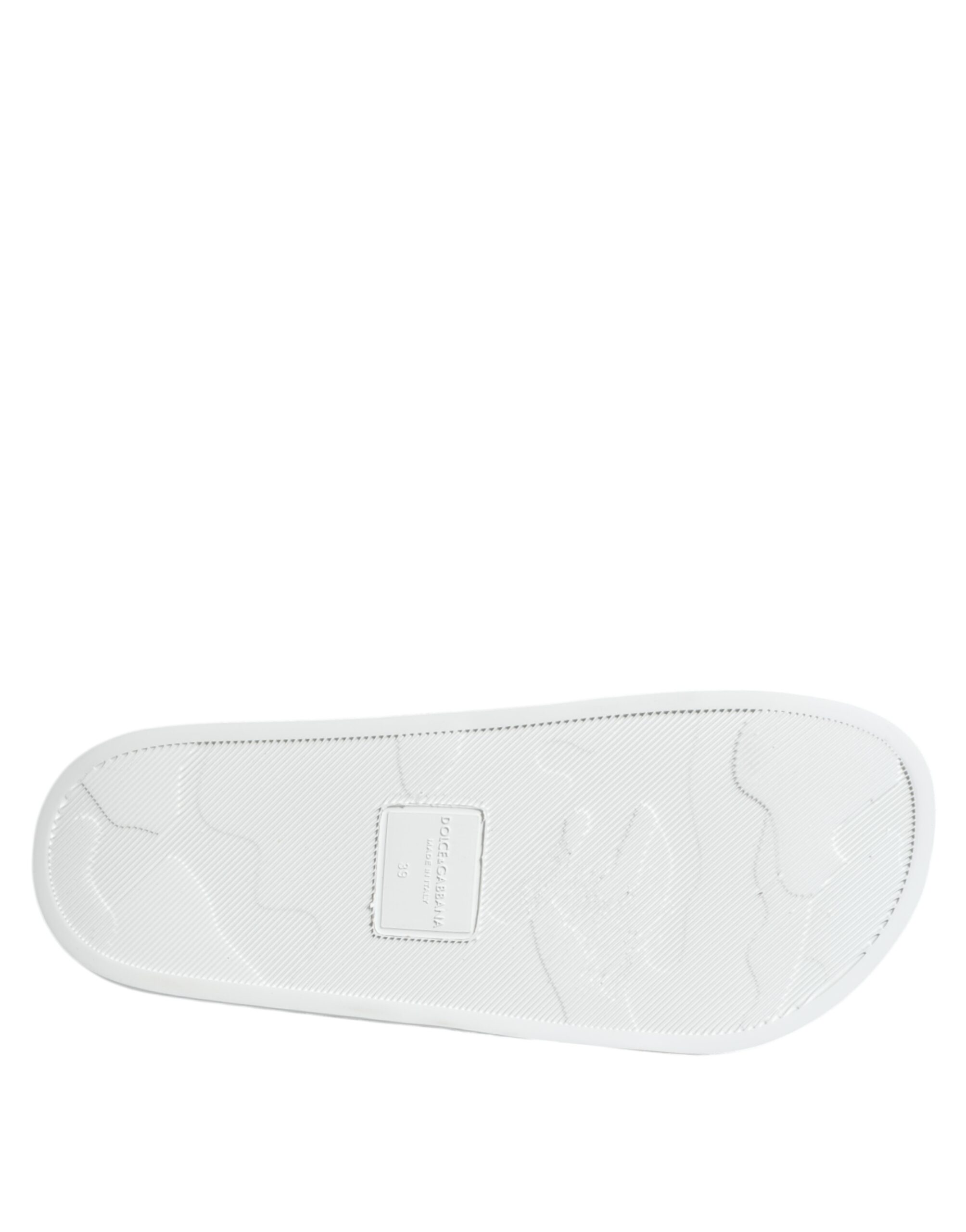 Dolce & Gabbana White Black Leather Sandals Beachwear Shoes - Image 8