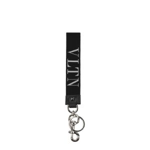 Valentino Garavani Black Fabric Keychain