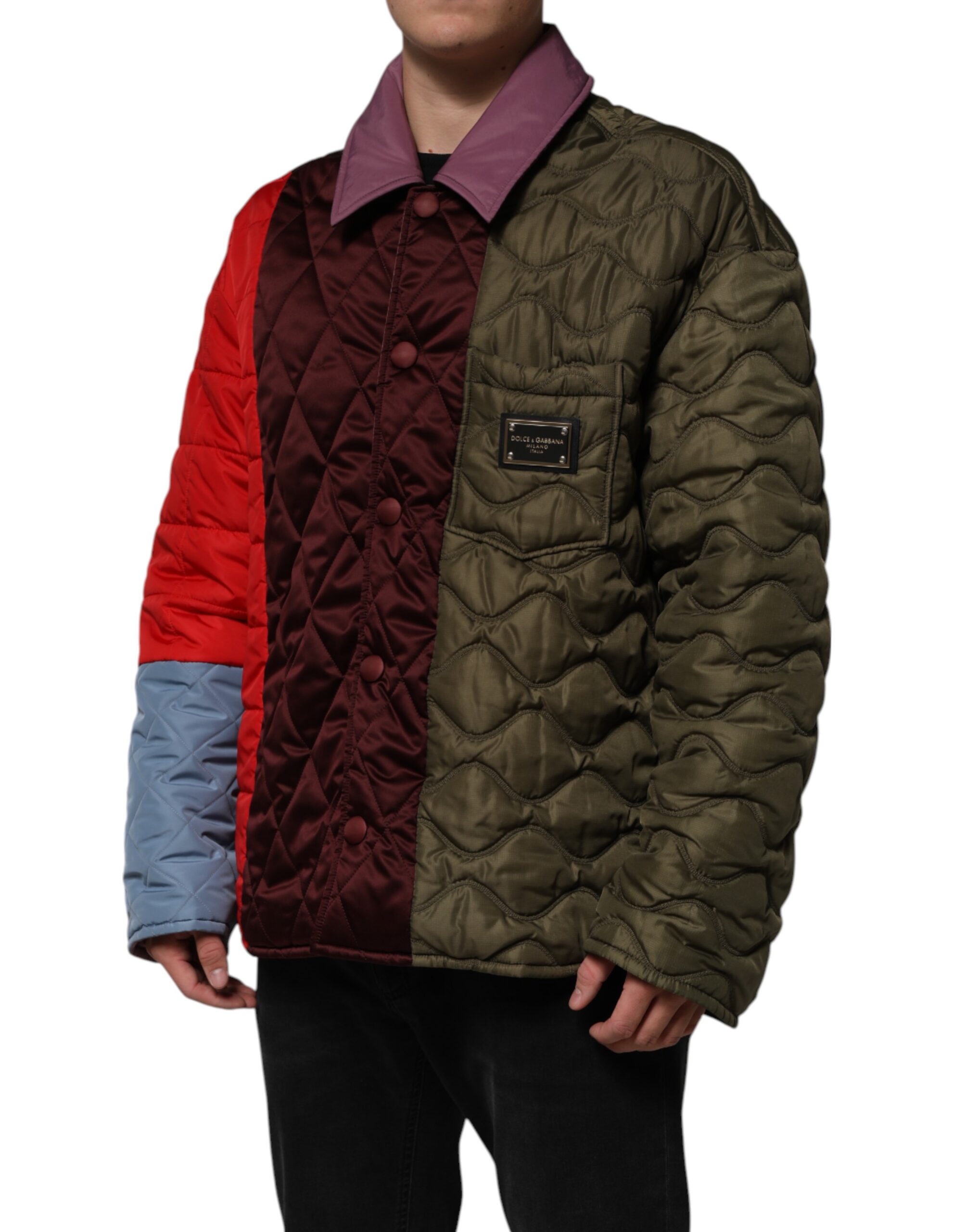 Dolce & Gabbana Multicolor Patchwork PolyesterQuilted Jacket - Image 3