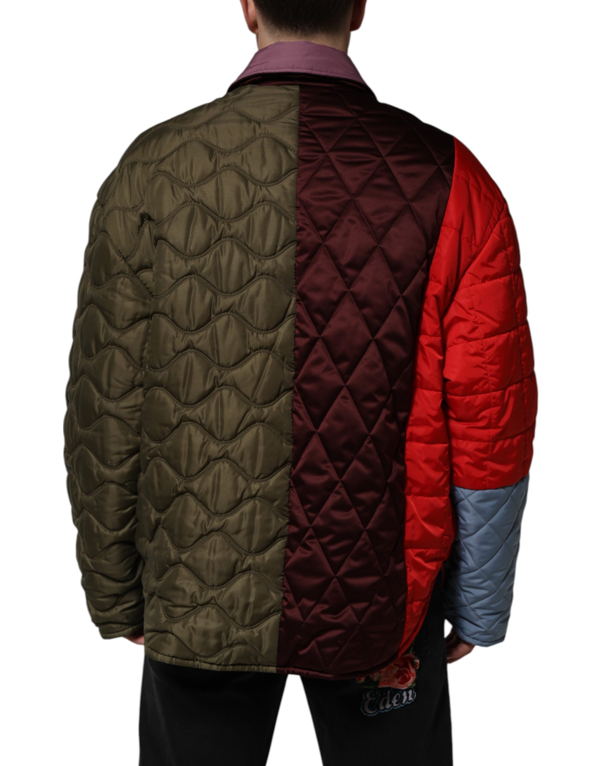 Dolce & Gabbana Multicolor Patchwork PolyesterQuilted Jacket - Image 4