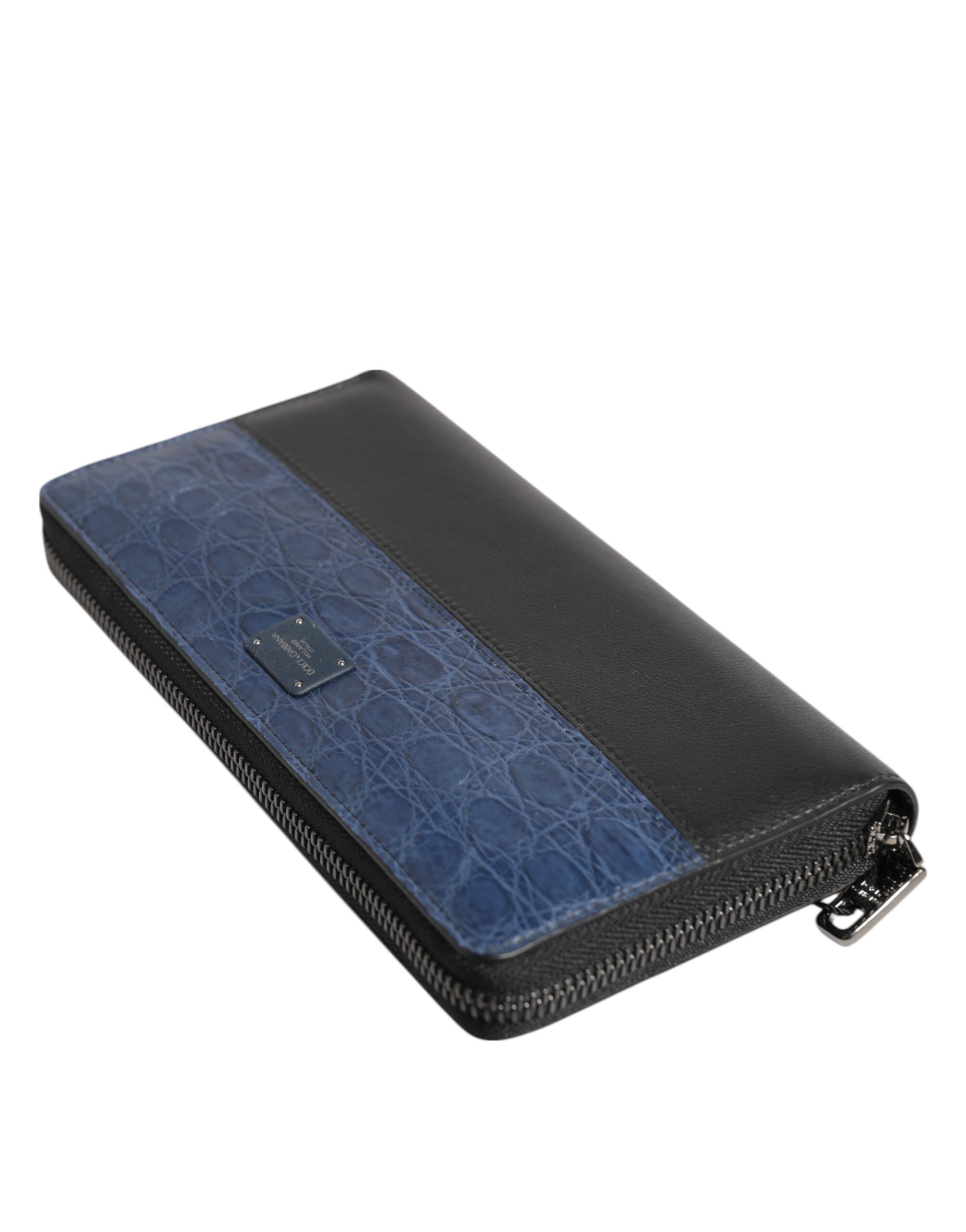 Dolce & Gabbana Black Blue Exotic Leather Men Continental Clutch Wallet - Image 5