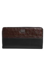 Dolce & Gabbana Black Brown Exotic Leather Men Continental Clutch Wallet