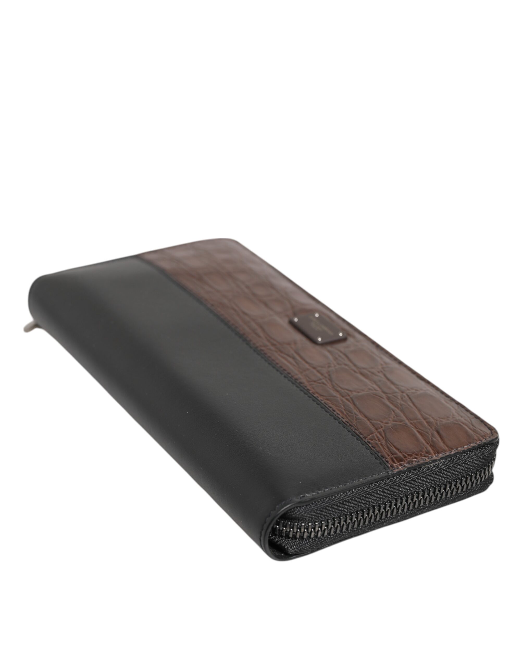 Dolce & Gabbana Black Brown Exotic Leather Men Continental Clutch Wallet - Image 5