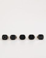 Dolce & Gabbana Silver Tone Brass Lettering Set 5 Pieces Adjustable Ring