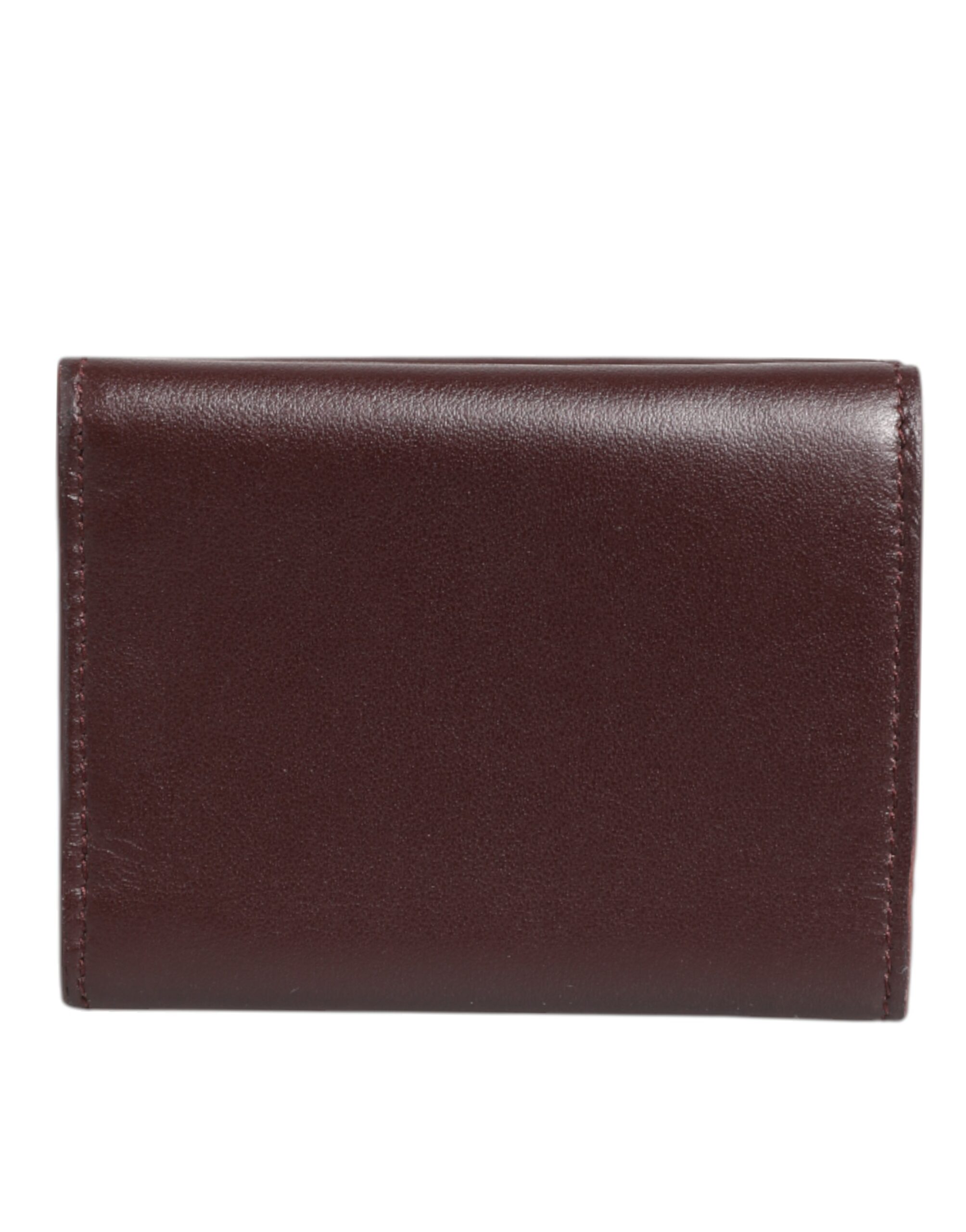 Dolce & Gabbana Leather Embossed Logo Trifold Men Card Holder Dark Brown - Image 5