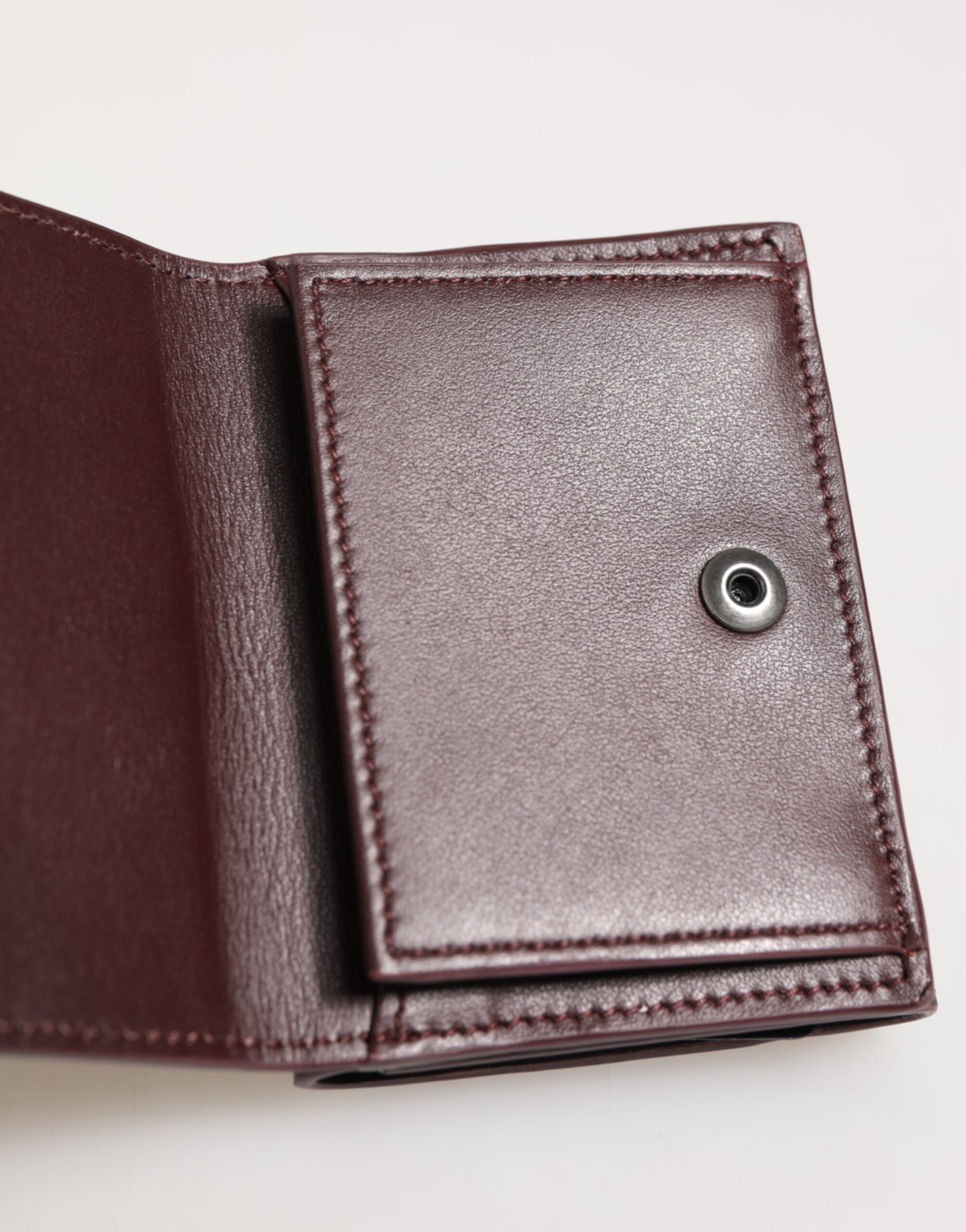 Dolce & Gabbana Leather Embossed Logo Trifold Men Card Holder Dark Brown - Image 6