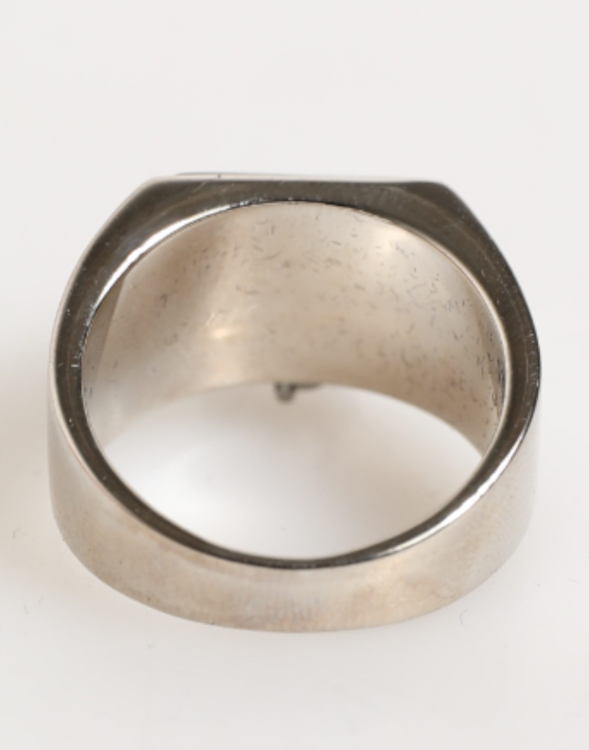 Dolce & Gabbana Silver Tone Pyramid DG Logo Real Brass Ring - Image 5