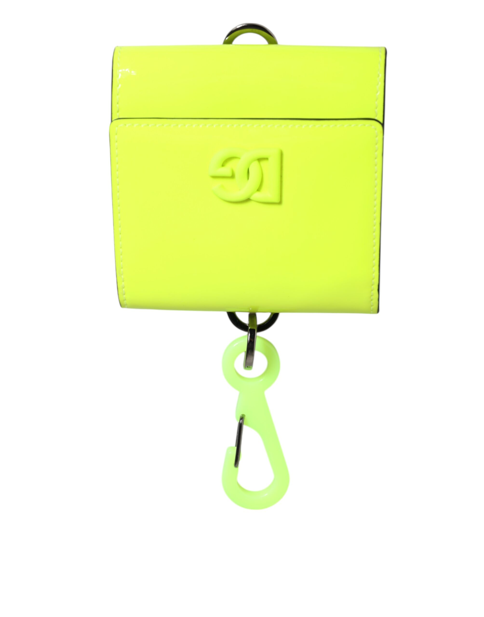 Dolce & Gabbana Yellow Green Bifold DG Logo Neck Strap Cardholder Wallet - Image 2