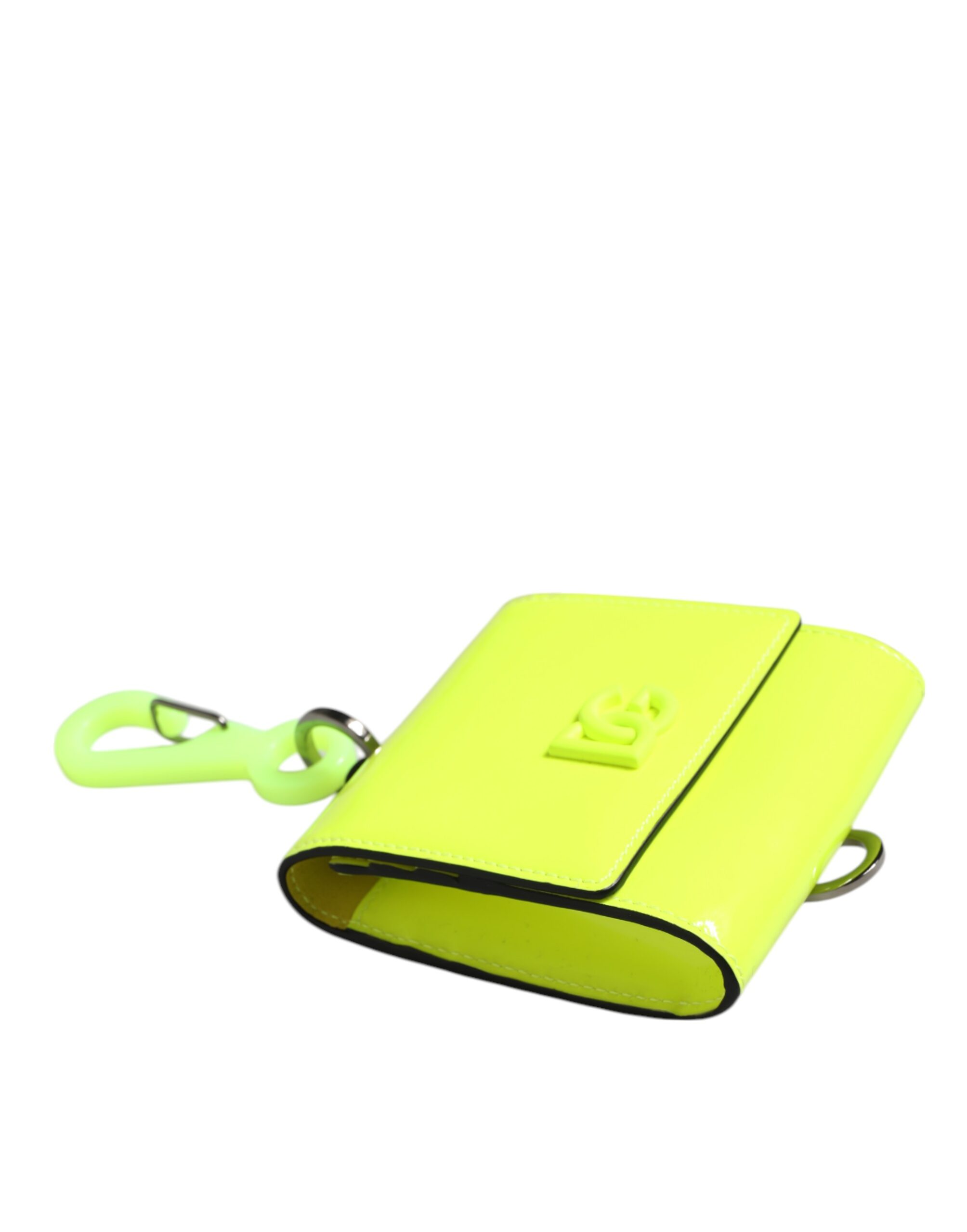Dolce & Gabbana Yellow Green Bifold DG Logo Neck Strap Cardholder Wallet - Image 3