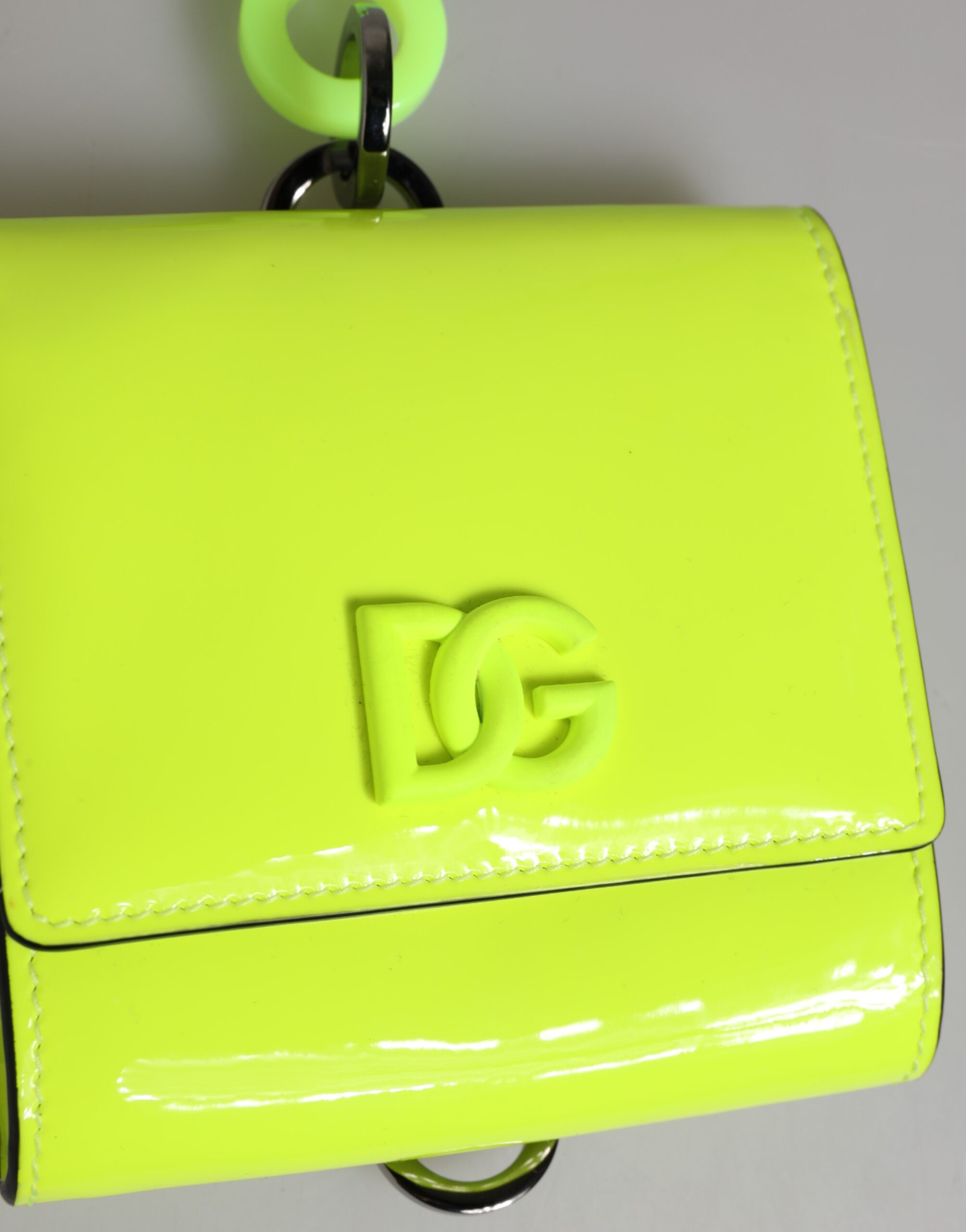 Dolce & Gabbana Yellow Green Bifold DG Logo Neck Strap Cardholder Wallet - Image 4