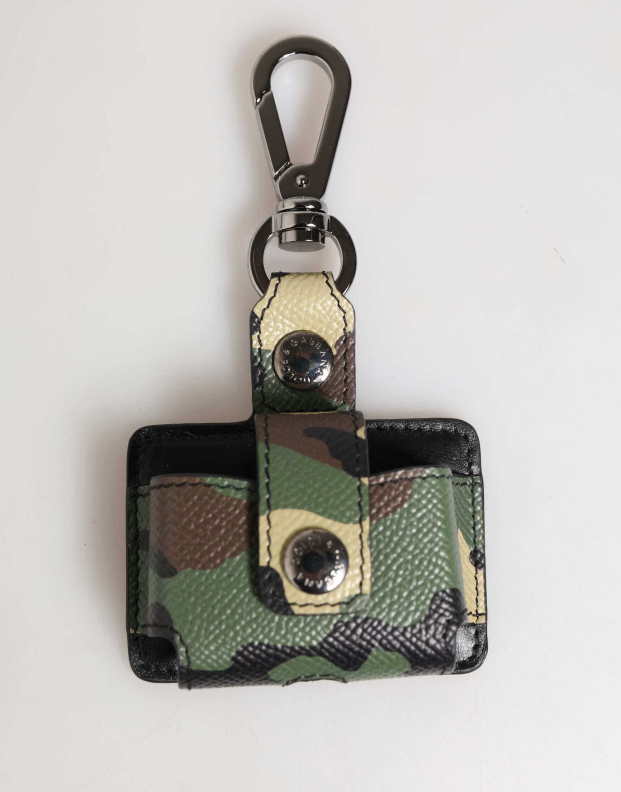 Dolce & Gabbana Multicolor Camouflage Leather Metal Accessory Airpods Case - Image 2